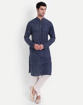 geometric print long kurta