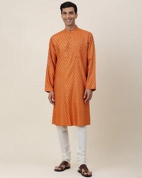 geometric print long kurta