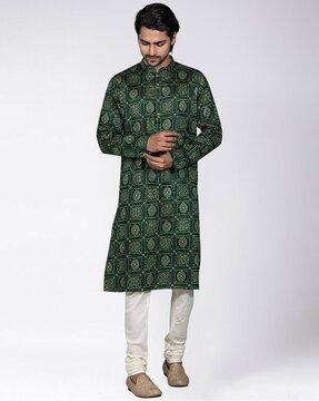 geometric print long kurta