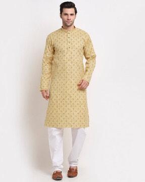 geometric print long kurta