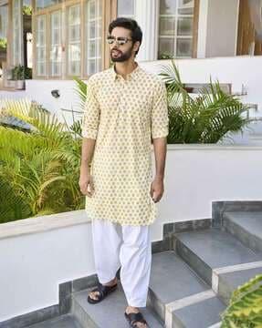 geometric print long kurta