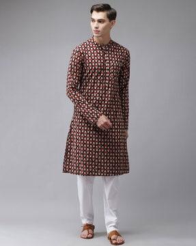 geometric print long kurta