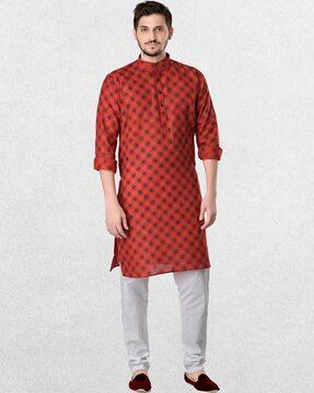 geometric print long kurta