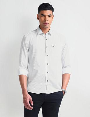 geometric print manhattan slim shirt