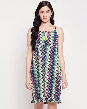 geometric print maxi dress