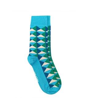 geometric print mid-calf length socks