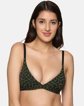 geometric print non-wired bralette