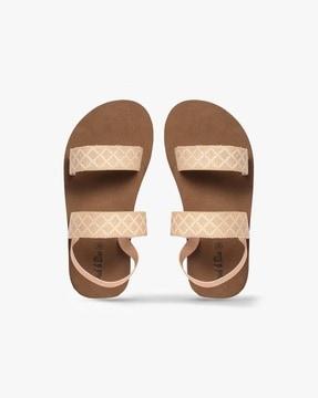 geometric print open-toe platform sandals