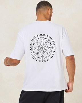 geometric print oversized crew-neck t-shirt