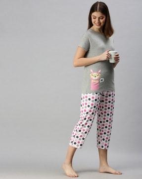 geometric print pants with insert pocket