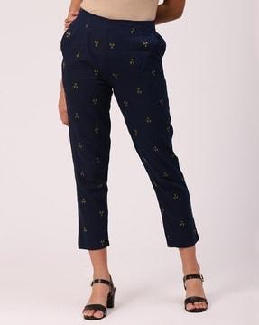 geometric print pants with insert pockets