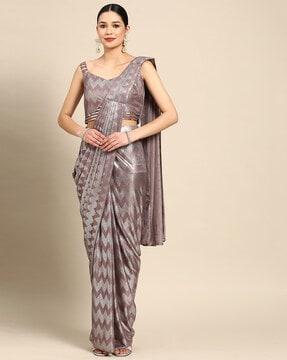 geometric print pre-stitched saree