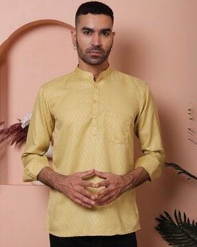 geometric print regular fit short kurta