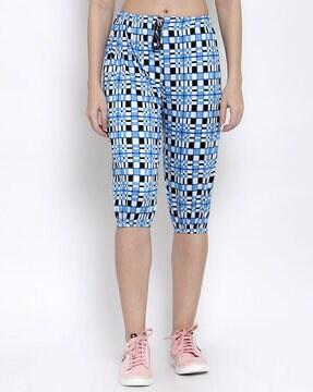 geometric print relaxed fit capris