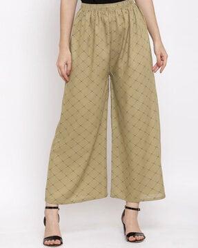 geometric print relaxed fit palazzos
