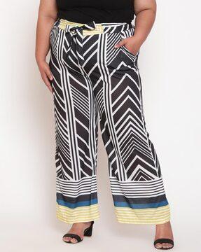 geometric print relaxed fit pants