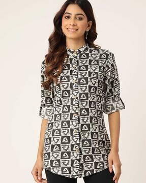 geometric print relaxed fit tunic