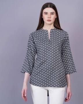 geometric print relaxed fit tunic