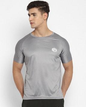 geometric print round-neck t-shirt