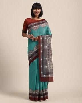 geometric print saree