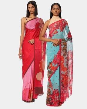 geometric print saree