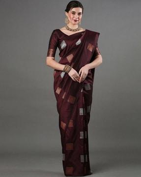 geometric print saree