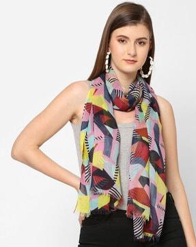 geometric print scarf