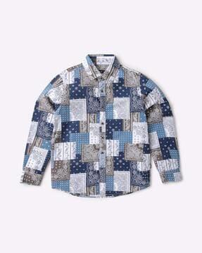 geometric print shirt