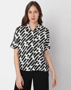 geometric print shirt