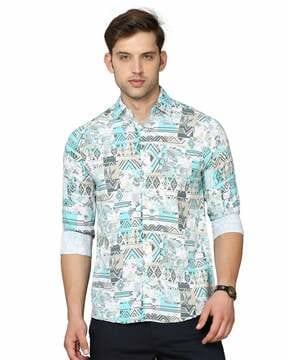 geometric print shirt