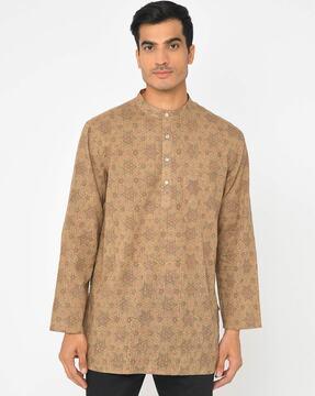 geometric print short kurta