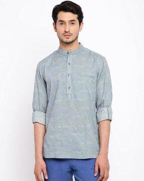 geometric print short kurta