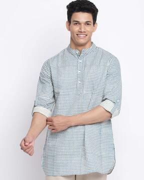 geometric print short kurta