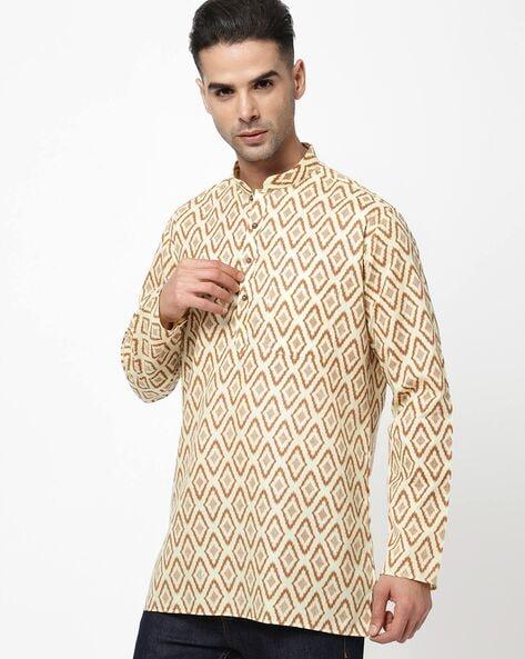 geometric print short kurta