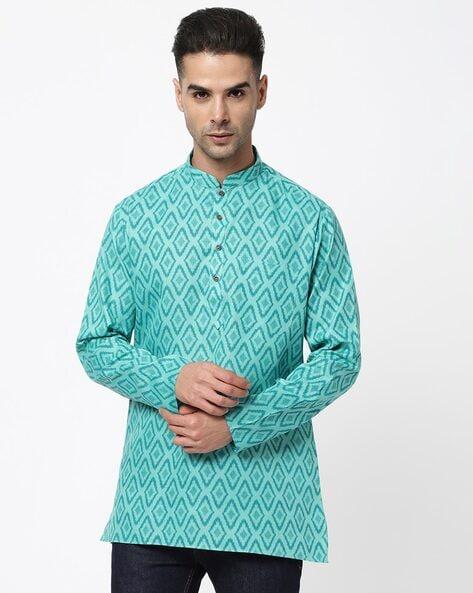 geometric print short kurta