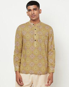 geometric print short kurta