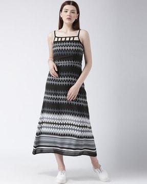 geometric print sleeveless dress