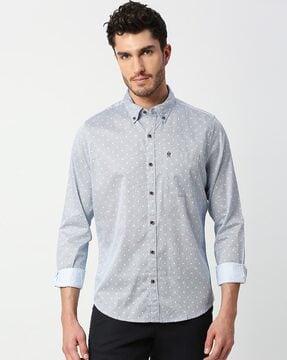 geometric print slim fit shirt