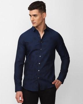 geometric print slim fit shirt