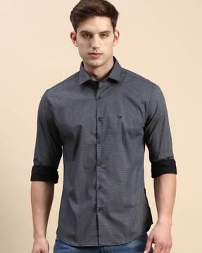 geometric print slim fit shirt