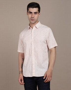 geometric print slim fit shirt