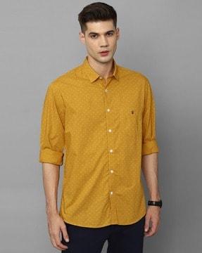 geometric print slim fit shirt