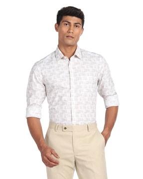 geometric print slim fit shirt