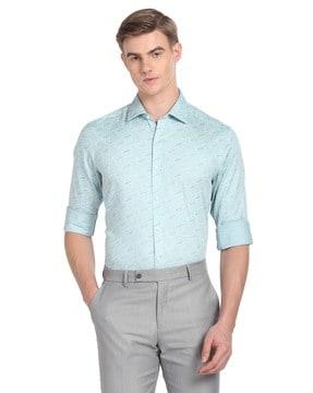 geometric print slim fit shirt