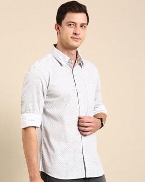 geometric print slim fit shirt