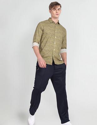 geometric print slim fit shirt