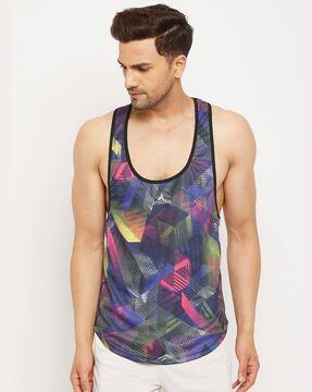 geometric print slim fit t-shirt