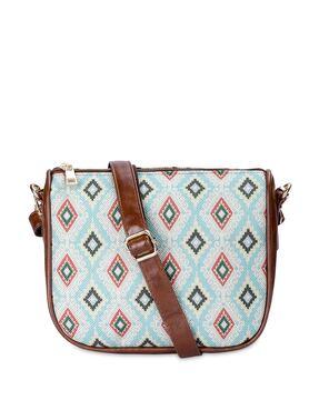 geometric print sling bag