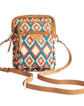 geometric print sling bag