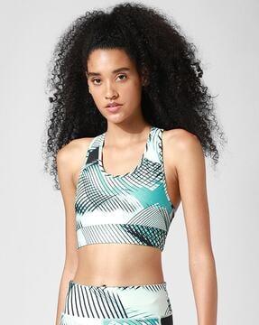 geometric print sports bra